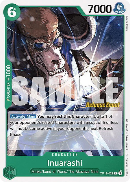 Inuarashi trading card from Legacy of the Master Release Event Cards Inuarashi - Legacy of the Master Release Event Cards One Piece trading card
