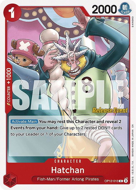Hatchan trading card from Legacy of the Master Release Event Cards Hatchan - Legacy of the Master Release Event Cards One Piece trading card