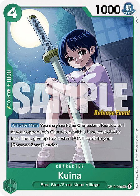 Kuina trading card from Legacy of the Master Release Event Cards Kuina - Legacy of the Master Release Event Cards One Piece trading card