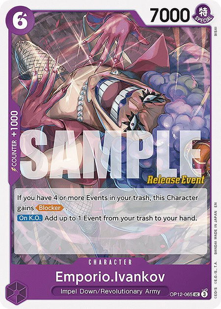 Emporio.Ivankov (065) trading card from Legacy of the Master Release Event Cards Emporio.Ivankov (065) - Legacy of the Master Release Event Cards One Piece trading card