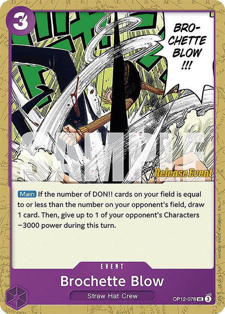 Brochette Blow trading card from Legacy of the Master Release Event Cards Brochette Blow - Legacy of the Master Release Event Cards One Piece trading card