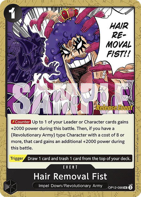 Hair Removal Fist trading card from Legacy of the Master Release Event Cards Hair Removal Fist - Legacy of the Master Release Event Cards One Piece trading card