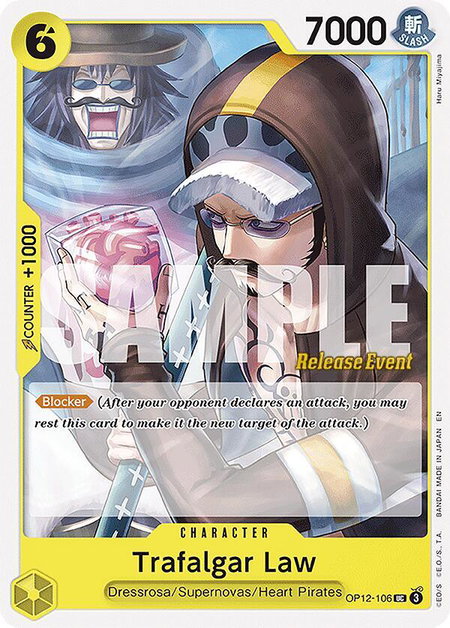 Trafalgar Law (106) trading card from Legacy of the Master Release Event Cards Trafalgar Law (106) - Legacy of the Master Release Event Cards One Piece trading card