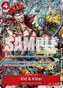 Kid & Killer (Online Regional Champion Card Set 2025 Vol.2) - One Piece Promotion Cards (OP-PR) #EB01-003 - Rare One Piece Trading Card