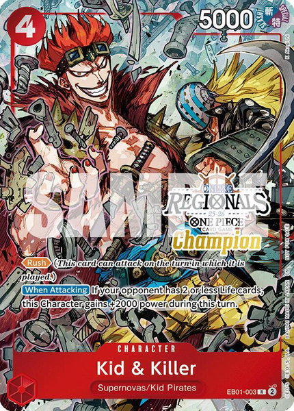 Kid & Killer (Online Regional Champion Card Set 2025 Vol.2) - One Piece Promotion Cards One Piece trading card