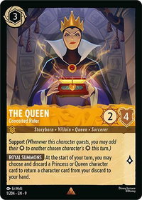 The Queen - Conceited Ruler - Fabled (9) #1/204 - Rare Disney Lorcana Trading Card