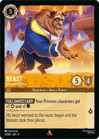 Beast - Gracious Prince - Fabled (9) #4/204 - Rare Disney Lorcana Trading Card