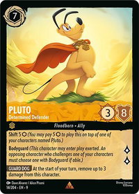 Pluto - Determined Defender - Fabled (9) #14/204 - Rare Disney Lorcana Trading Card