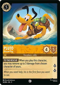 Pluto - Rescue Dog - Fabled (9) #16/204 - Common Disney Lorcana Trading Card