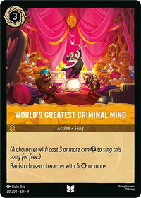 World's Greatest Criminal Mind - Fabled (9) #30/204 - Uncommon Disney Lorcana Trading Card