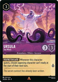 Ursula - Sea Witch - Fabled (9) #37/204 - Rare Disney Lorcana Trading Card