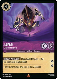 Jafar - Keeper of Secrets - Fabled (9) #38/204 - Rare Disney Lorcana Trading Card