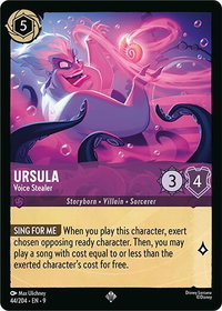 Ursula - Voice Stealer - Fabled (9) #44/204 - Super Rare Disney Lorcana Trading Card