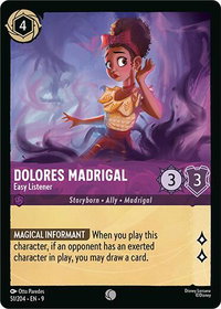Dolores Madrigal - Easy Listener - Fabled (9) #51/204 - Common Disney Lorcana Trading Card
