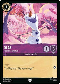 Olaf - Friendly Snowman - Fabled (9) #55/204 - Uncommon Disney Lorcana Trading Card