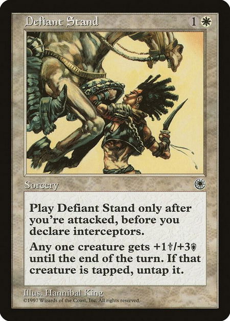 Defiant Stand - Portal Magic: The Gathering trading card