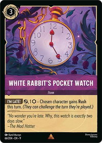 White Rabbit's Pocket Watch - Fabled (9) #66/204 - Rare Disney Lorcana Trading Card