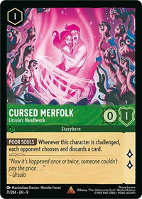 Cursed Merfolk - Ursula's Handiwork - Fabled (9) #71/204 - Rare Disney Lorcana Trading Card