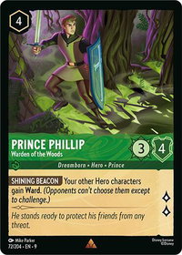 Prince Phillip - Warden of the Woods - Fabled (9) #72/204 - Rare Disney Lorcana Trading Card