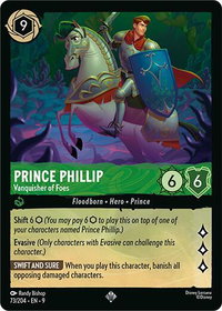 Prince Phillip - Vanquisher of Foes - Fabled (9) #73/204 - Super Rare Disney Lorcana Trading Card