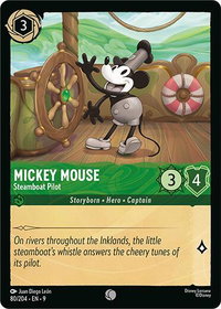 Mickey Mouse - Steamboat Pilot - Fabled (9) #80/204 - Common Disney Lorcana Trading Card
