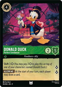 Donald Duck - Perfect Gentleman - Fabled (9) #85/204 - Uncommon Disney Lorcana Trading Card