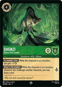 Shenzi - Hyena Pack Leader - Fabled (9) #87/204 - Super Rare Disney Lorcana Trading Card