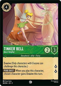 Tinker Bell - Most Helpful - Fabled (9) #88/204 - Common Disney Lorcana Trading Card