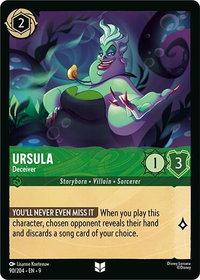 Ursula - Deceiver - Fabled (9) #90/204 - Uncommon Disney Lorcana Trading Card
