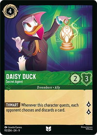 Daisy Duck - Secret Agent - Fabled (9) #93/204 - Uncommon Disney Lorcana Trading Card