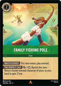 Family Fishing Pole - Fabled (9) #100/204 - Rare Disney Lorcana Trading Card