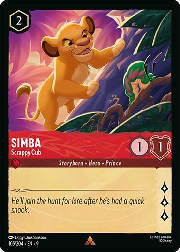 Simba - Scrappy Cub - Fabled Disney Lorcana trading card