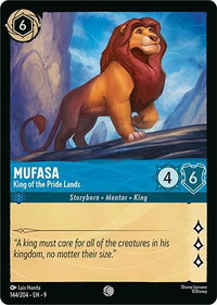 Mufasa - King of the Pride Lands - Fabled (9) #144/204 - Common Disney Lorcana Trading Card