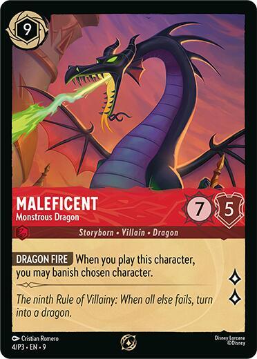 Maleficent - Monstrous Dragon (Store Championship Participant) - Disney Lorcana Promo Cards Disney Lorcana trading card