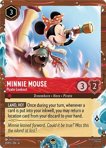 Minnie Mouse - Pirate Lookout (Disney Cruise Promo) - Disney Lorcana Promo Cards Disney Lorcana trading card