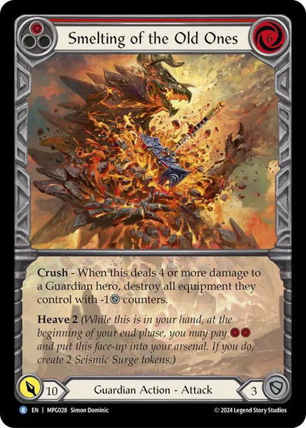 Smelting of the Old Ones (Extended Art) trading card from Mastery Pack Guardian Smelting of the Old Ones (Extended Art) - Mastery Pack Guardian Flesh and Blood trading card