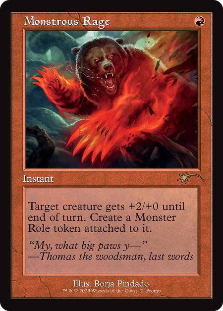 Monstrous Rage (Retro Frame) - WPN & Gateway Promos Magic: The Gathering trading card