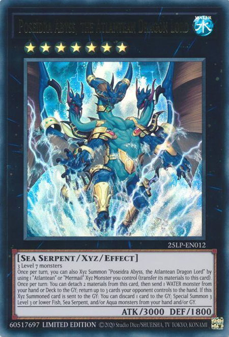 Poseidra Abyss, the Atlantean Dragon Lord - Limited Pack World Championship 2025 YuGiOh trading card