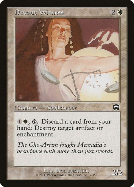 Devout Witness - Mercadian Masques Magic: The Gathering trading card