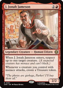 J. Jonah Jameson - Marvel's Spider-Man (SPM) #81 - Rare Magic: The Gathering Trading Card
