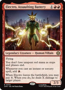 Electro, Assaulting Battery - Marvel's Spider-Man (SPM) #76 - Rare Magic: The Gathering Trading Card