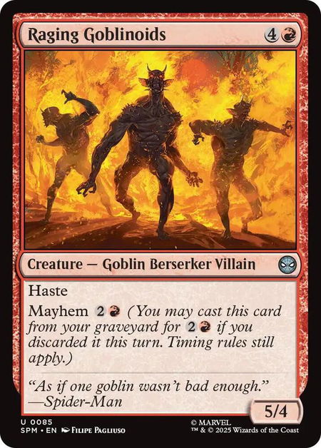 Raging Goblinoids - Marvel's Spider-Man Magic: The Gathering trading card