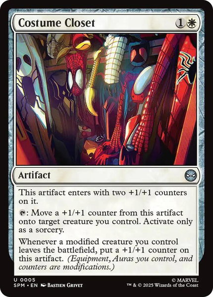 Costume Closet trading card from Marvel's Spider-Man Costume Closet - Marvel's Spider-Man Magic: The Gathering trading card