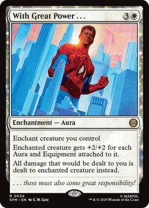 With Great Power . . . - Marvel's Spider-Man (SPM) #24 - Rare Magic: The Gathering Trading Card