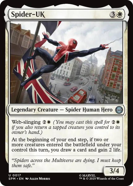 Spider-UK trading card from Marvel's Spider-Man Spider-UK - Marvel's Spider-Man Magic: The Gathering trading card
