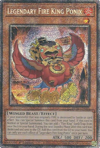 Legendary Fire King Ponix trading card from 2025 Mega-Pack Legendary Fire King Ponix - 2025 Mega-Pack YuGiOh trading card