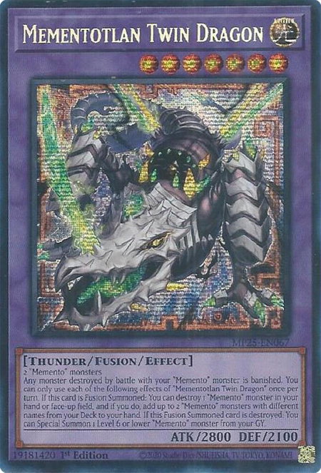 Mementotlan Twin Dragon - 2025 Mega-Pack YuGiOh trading card