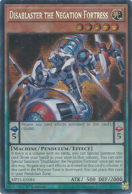 Disablaster the Negation Fortress - 2025 Mega-Pack YuGiOh trading card