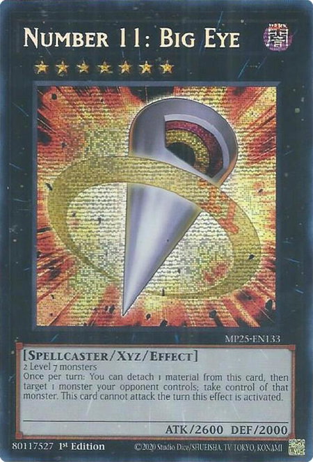 Number 11: Big Eye - 2025 Mega-Pack YuGiOh trading card