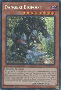 Danger! Bigfoot! - 2025 Mega-Pack (MP25) #MP25-EN140 - Prismatic Secret Rare YuGiOh Trading Card